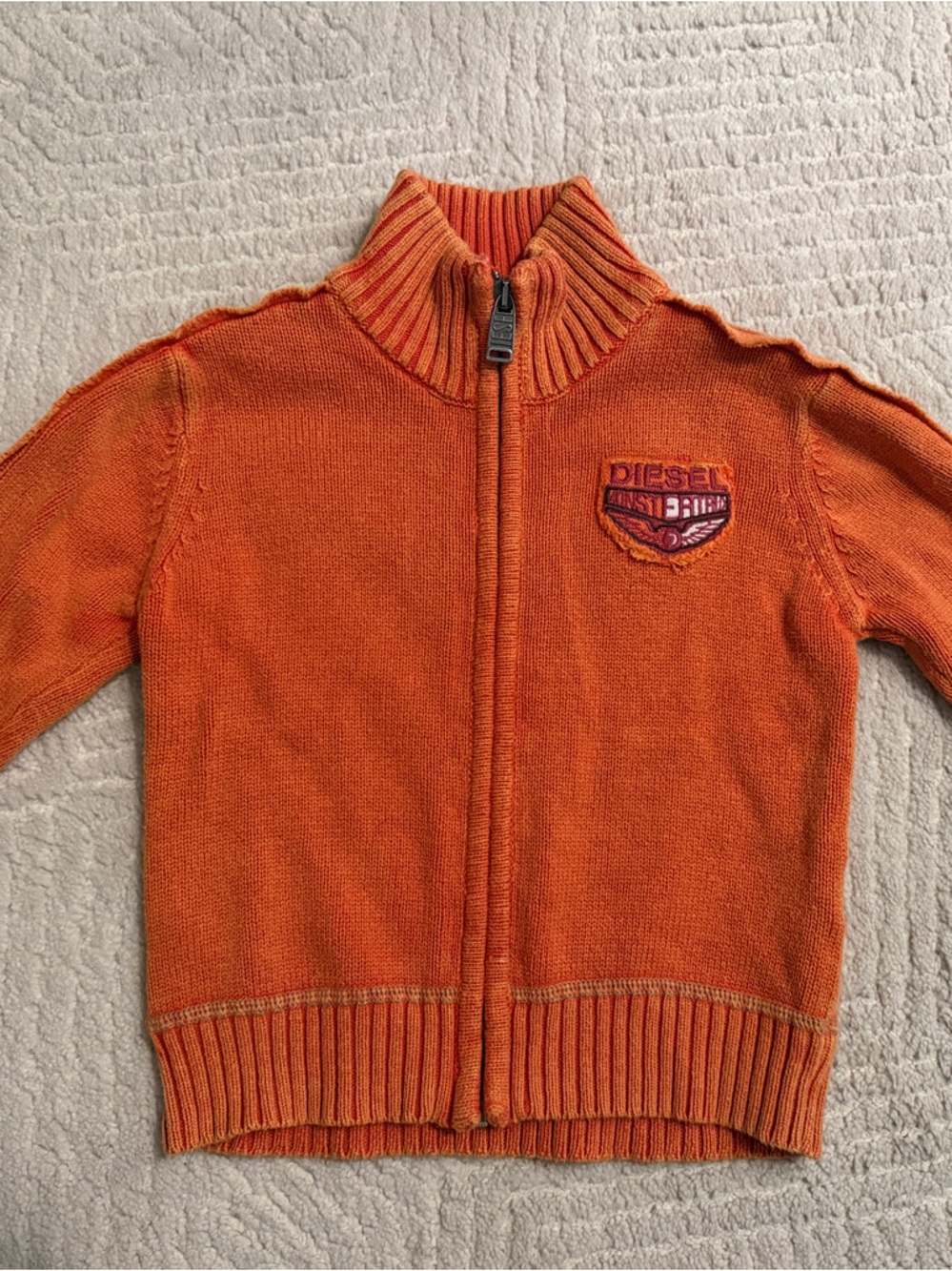 Vintage Orange Diesel Toddler Zip-Up Sweater 24M